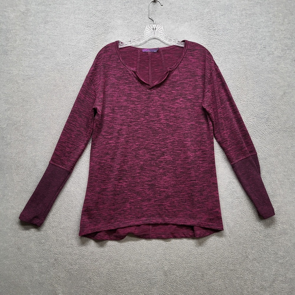 Prana Women Sweater M Purple Blythe Long Sleeve Relaxed Stretch